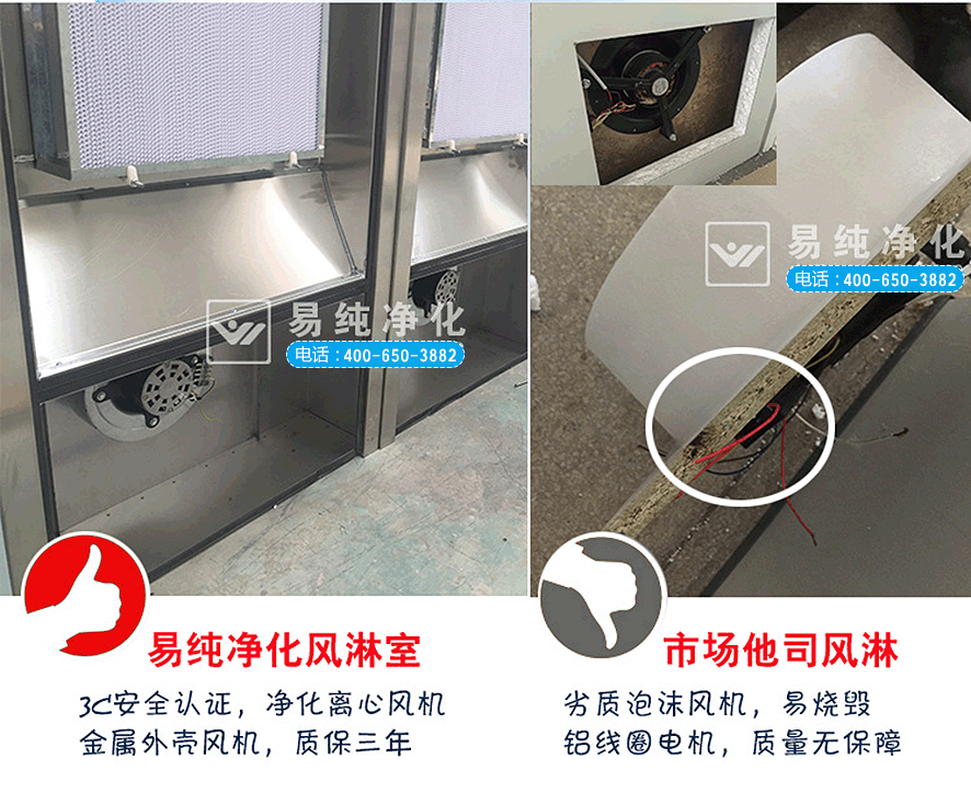 易純凈化品牌風淋室VS市場普通廉價風淋室對比9.gif